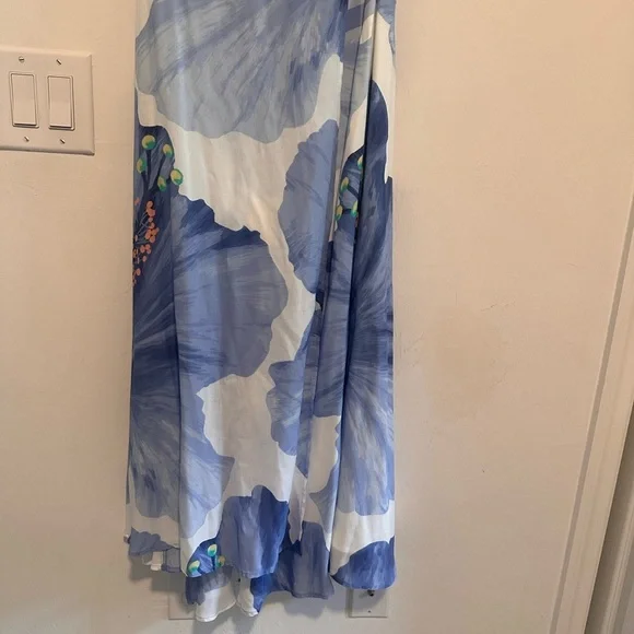 Farm Rio Seaside Wrap Around  Midi Dress in Blue Sz S - Picture 7 of 12